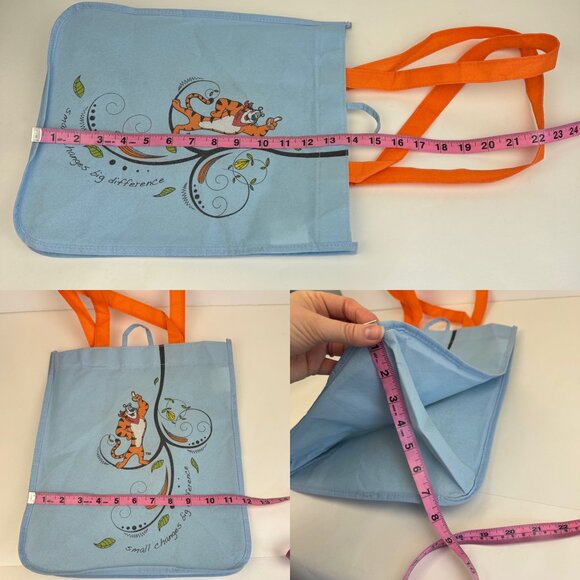 Kellogg Tony the Tiger Character Reusable Tote Bag 2013 Blue Orange Cloth Thin - Picture 4 of 14